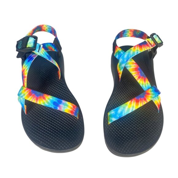 Chaco Hiking Sandals Womens 10 Z/1 Classic Rainbow Tie Dye Multicolor Worn Once - Picture 3 of 9